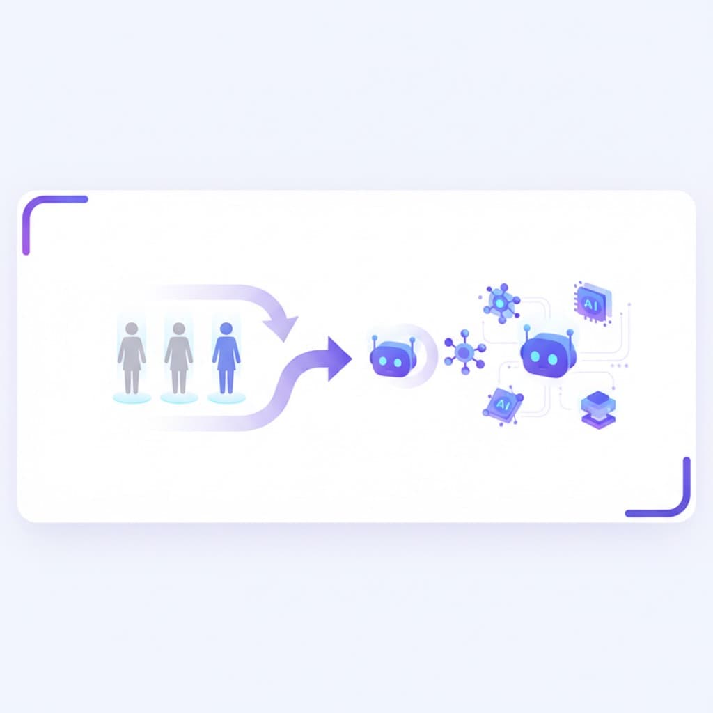AI workforce migration diagram showing VA team roles transitioning to AI agents for real estate investors