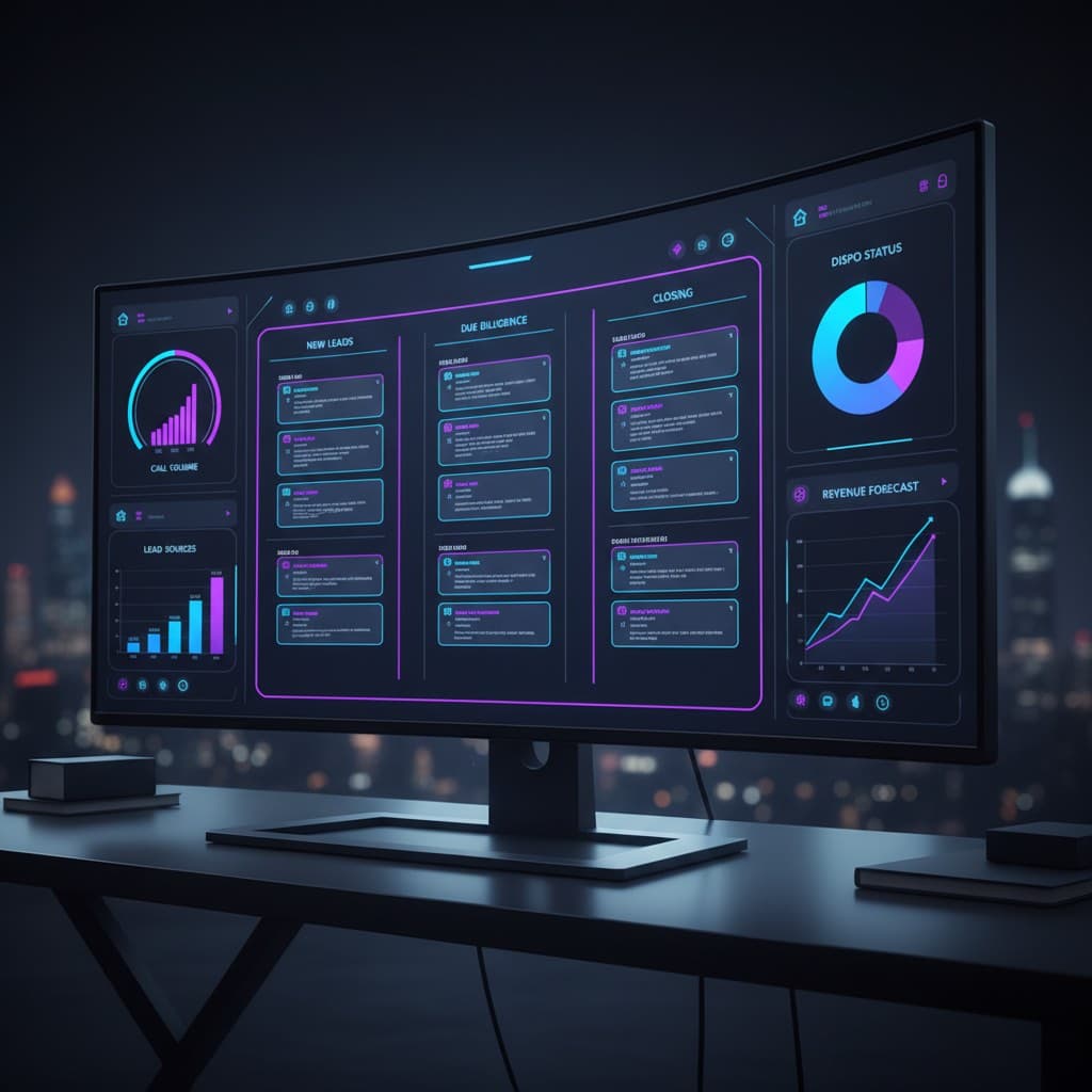 The AI Command Center for Real Estate Investors AI command center dashboard for real estate investors showing deal pipeline, call volume, and revenue forecast