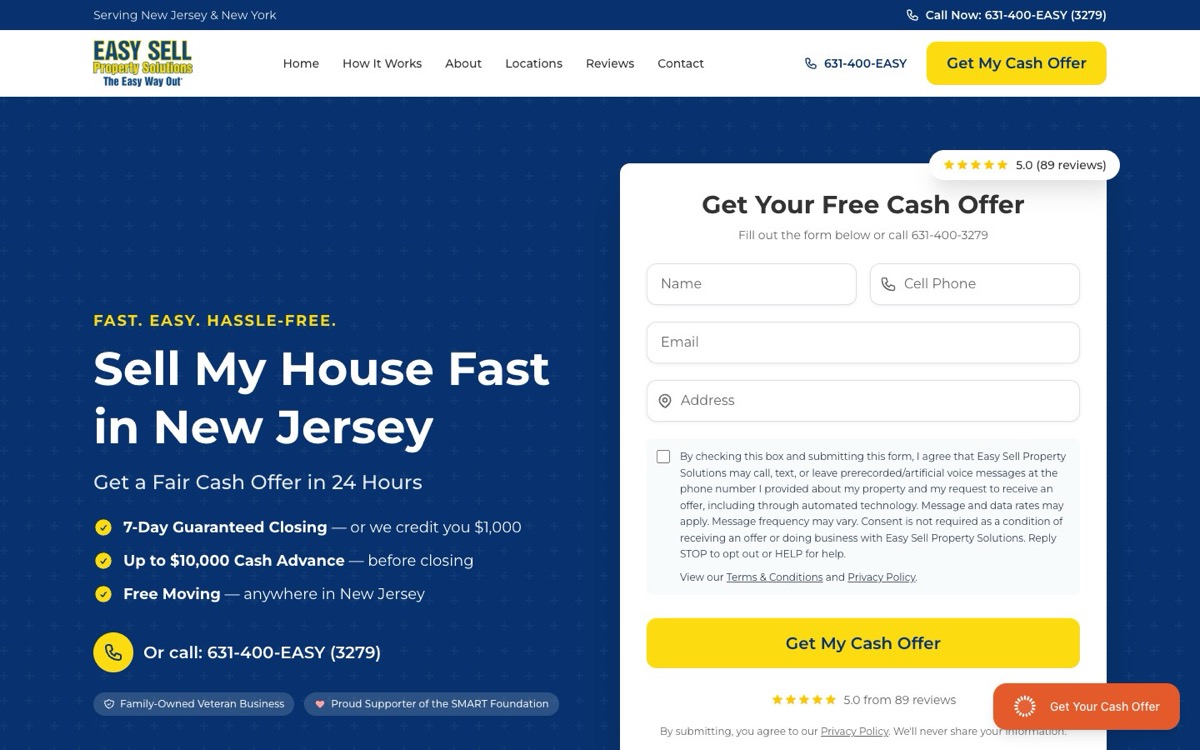 Easy Sell Property Solutions website built by White Space Solutions